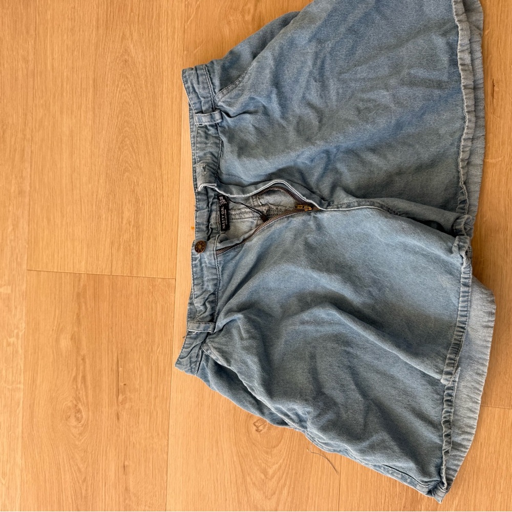 Nasty Gal Light Blue Relaxed Denim Shorts